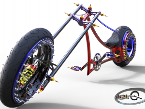 hubless chopper bike 3D मॉडल