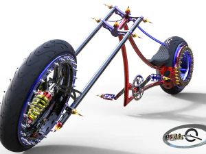 hubless chopper bike 3D Model