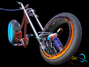 hubless chopper bike 3D मॉडल