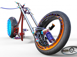 hubless chopper bike 3D मॉडल