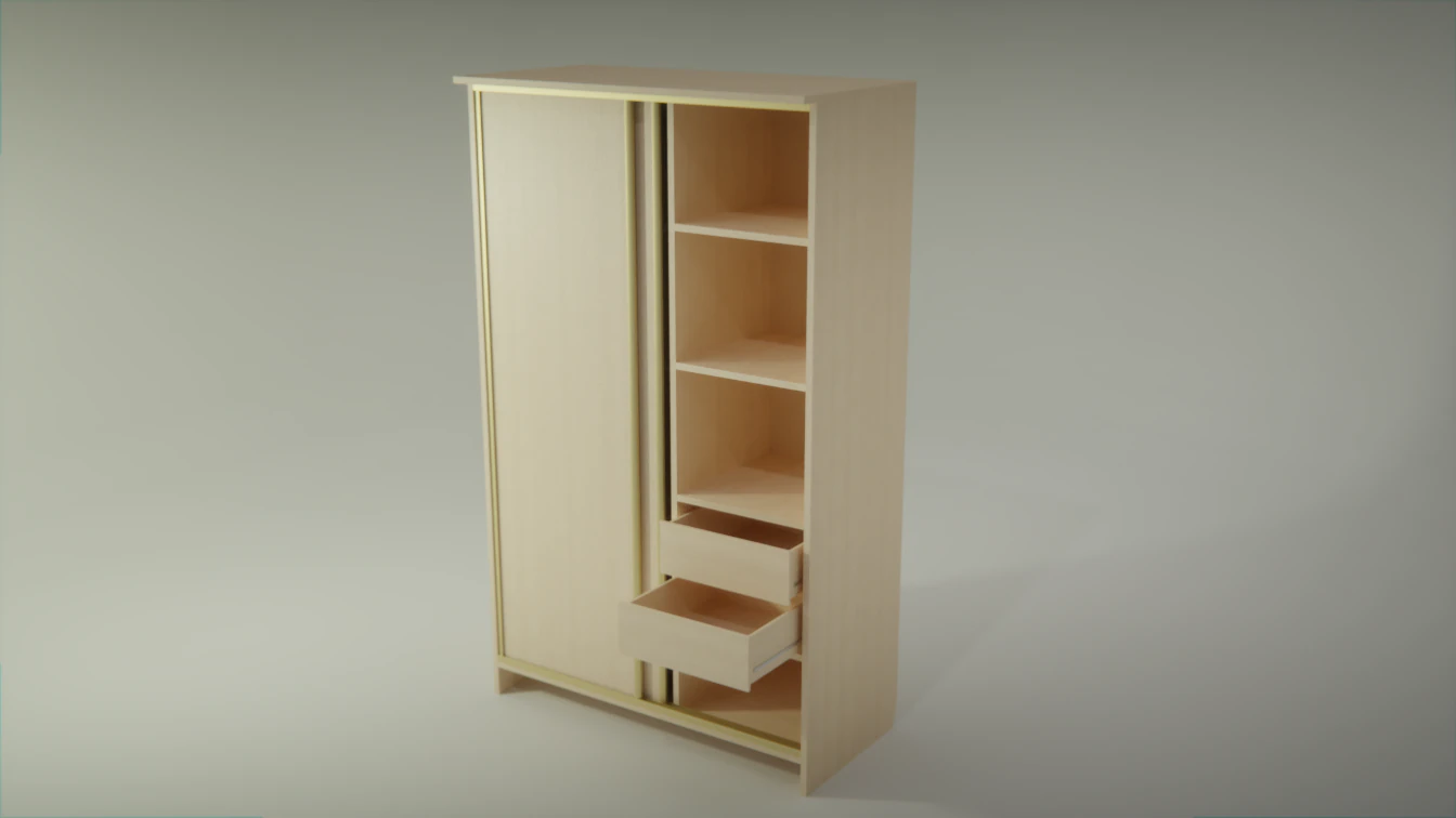 sliding wardrobe 3D Model .c4d .max .obj .3ds .fbx .stl .blend 