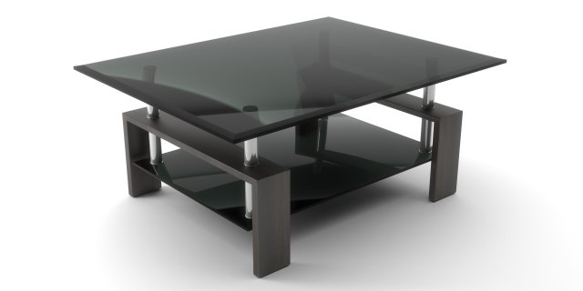 glass table with shelf 3D 모델 .c4d .max .obj .3ds .fbx .stl .blend 
