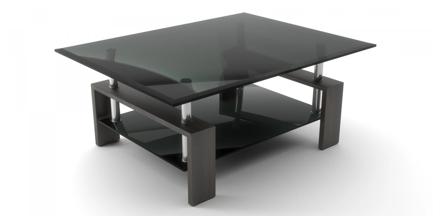glass table with shelf 3D Model .c4d .max .obj .3ds .fbx .stl .blend 