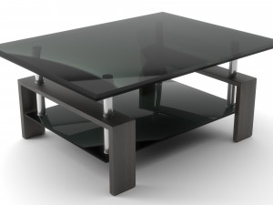 glass table with shelf Model 3D