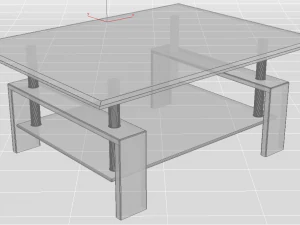 glass table with shelf 3D Model