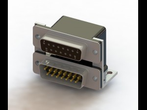stacked d-sub Modelo 3D