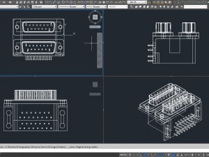 stacked d-sub Model 3D