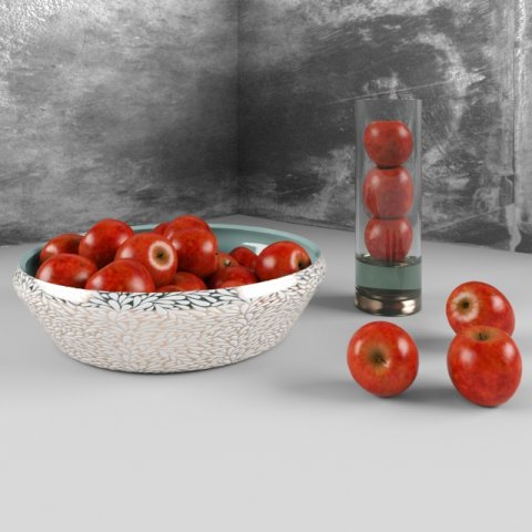 apple 3D Model .c4d .max .obj .3ds .fbx .stl .blend 