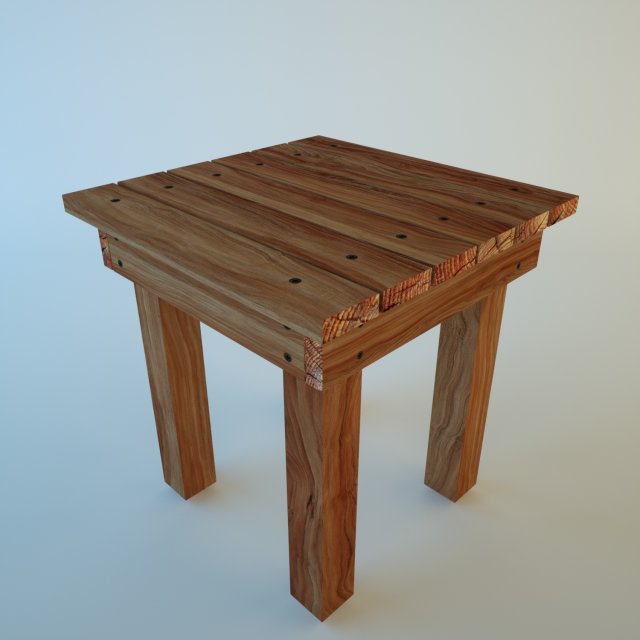 wooden stool Modelo 3D .c4d .max .obj .3ds .fbx .stl .blend 