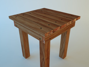 wooden stool 3D Model