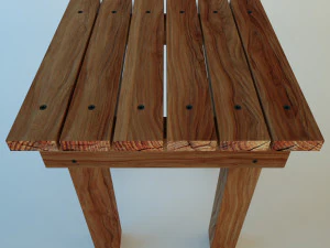 wooden stool 3D Model