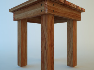 wooden stool Modelo 3D