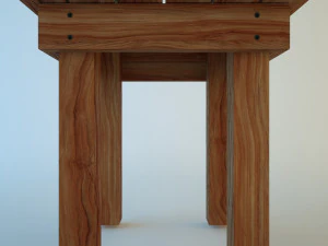 wooden stool 3D Model