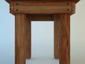 wooden stool 3D Model