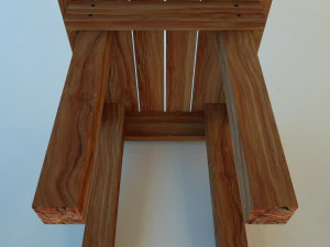 wooden stool 3D Model