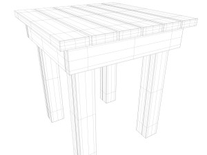 wooden stool Modelo 3D