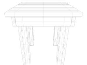wooden stool Modelo 3D