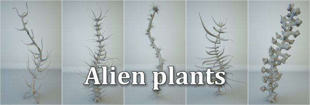 alien plants 3D 模型 .c4d .max .obj .3ds .fbx .stl .blend 