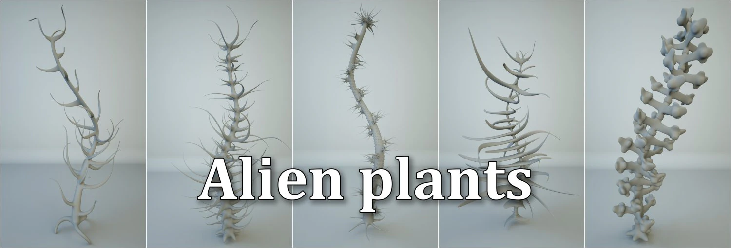 alien plants 3D Model .c4d .max .obj .3ds .fbx .stl .blend 