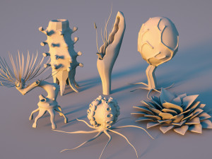 sci fi plants 3D Model