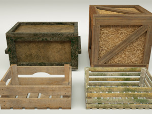 wooden crates Modello 3D