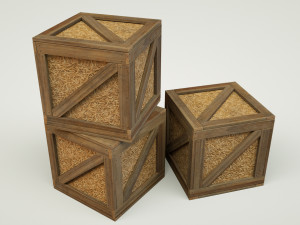 wooden crates Modello 3D