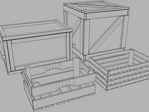 wooden crates Modello 3D