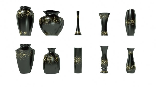 porcelain vases 3D Модель .c4d .max .obj .3ds .fbx .stl .blend 