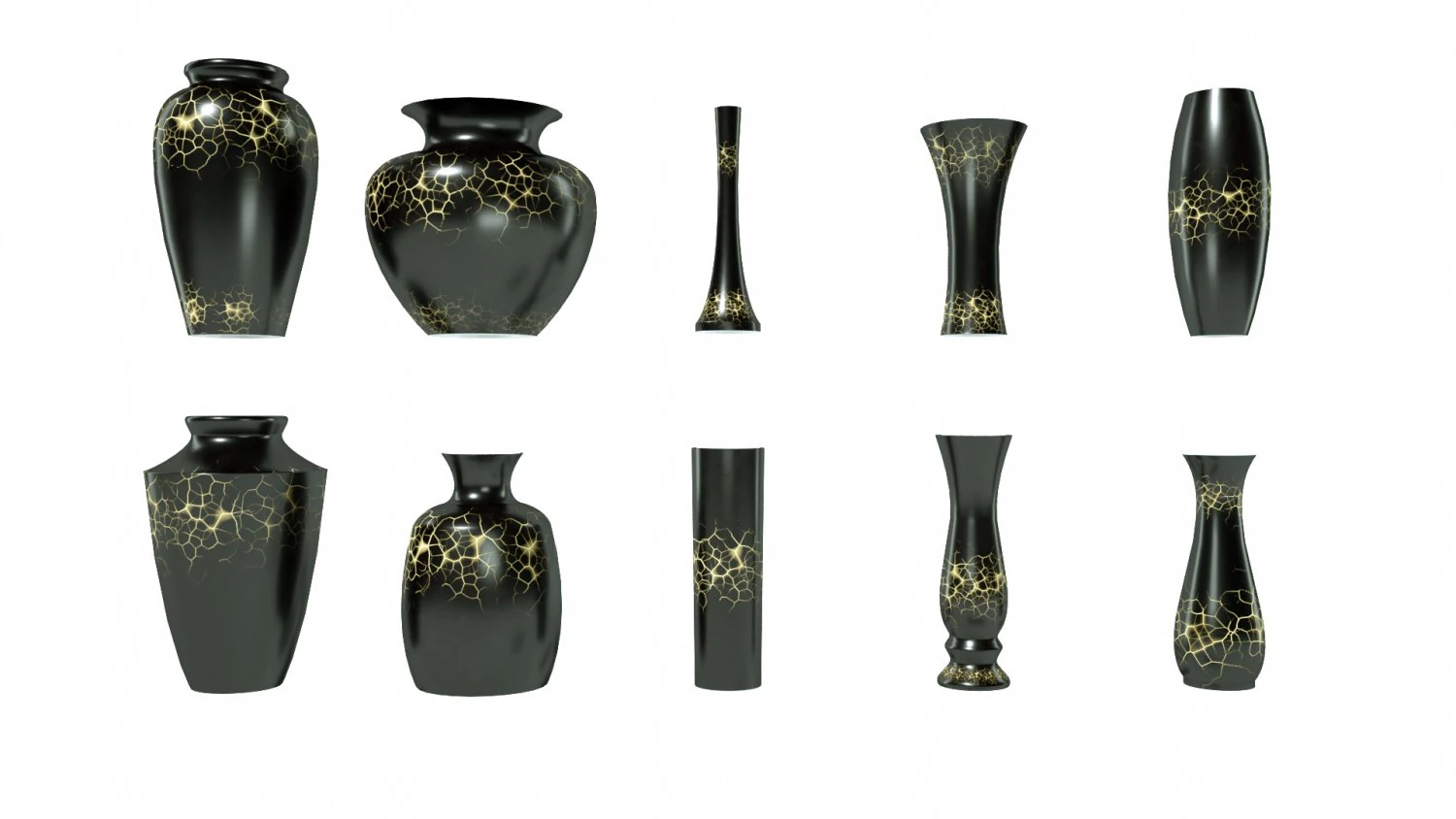 porcelain vases 3D Model .c4d .max .obj .3ds .fbx .stl .blend