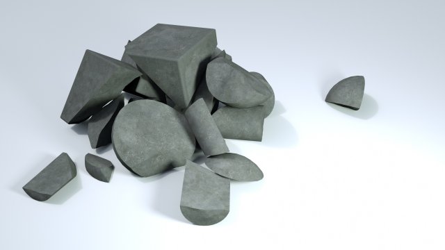 concrete debris Model 3D .c4d .max .obj .3ds .fbx .stl .blend 