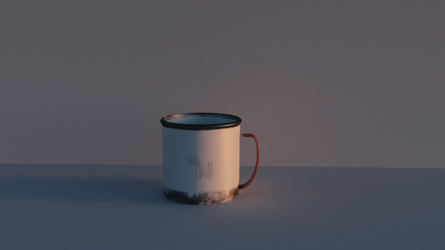 worn metal cup 3D Model .c4d .max .obj .3ds .fbx .stl .blend 