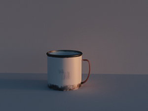 worn metal cup 3D Model