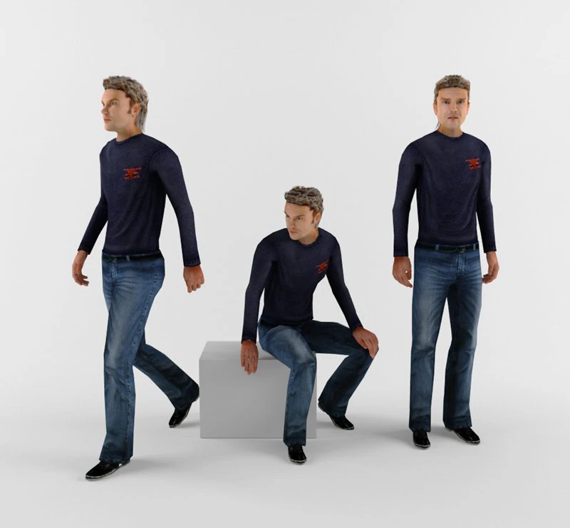 character is a man with textures 3D Model .c4d .max .obj .3ds .fbx .stl .blend