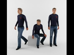 karakter dokuları olan bir adamdır 3D Model