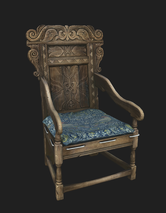 wainscott chair 3D Model .c4d .max .obj .3ds .fbx .stl .blend 