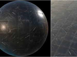 black marble tiles pbr material pack CG Textures