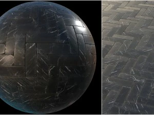 black marble tiles pbr material pack CG Textures