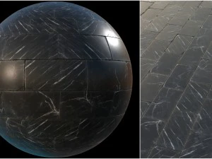 black marble tiles pbr material pack CG Textures