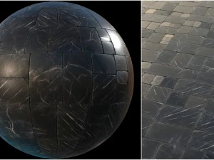 black marble tiles pbr material pack CG Textures