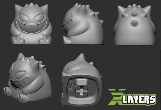 gengar keycap 3D Принт Модель .c4d .max .obj .3ds .fbx .stl .blend 
