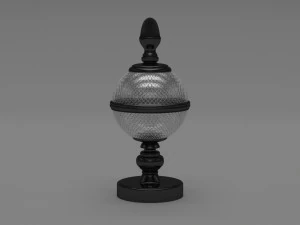 vaso in metallo e vetro Modello 3D