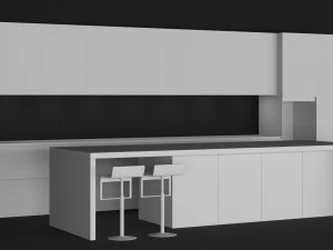 white kitchen 3D Model