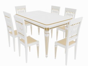 dining set of classic italian design consisting of a table and chairs 3D Model