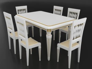 dining set of classic italian design consisting of a table and chairs 3D Model