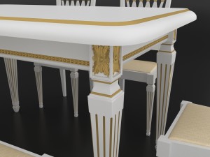 dining set of classic italian design consisting of a table and chairs 3D मॉडल