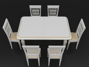 dining set of classic italian design consisting of a table and chairs 3D मॉडल