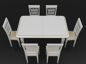 dining set of classic italian design consisting of a table and chairs 3D Model