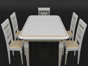 dining set of classic italian design consisting of a table and chairs 3D मॉडल