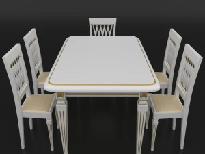 dining set of classic italian design consisting of a table and chairs 3D Model