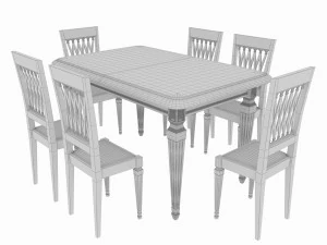 dining set of classic italian design consisting of a table and chairs 3D Model